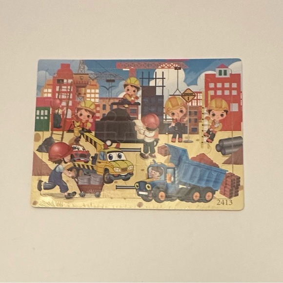 Colorful Kids Puzzle Set - Construction & Dinosaur Themes - Picture 3 of 6